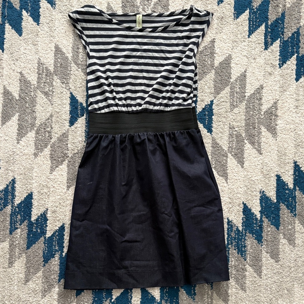 Final Touch Navy and White Striped Mini Dress